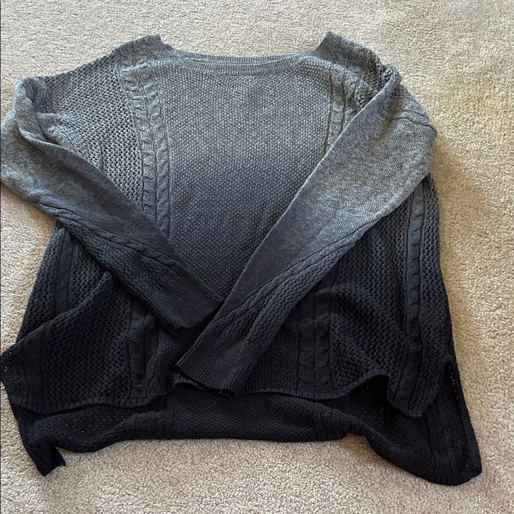 Gradient Knit Women's Sweater - gray & black, size medium AEO